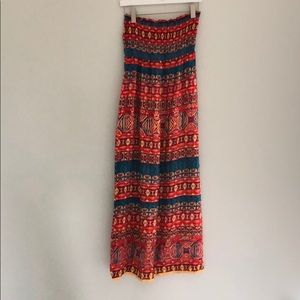 Multicolored S maxi dress with a fitted top